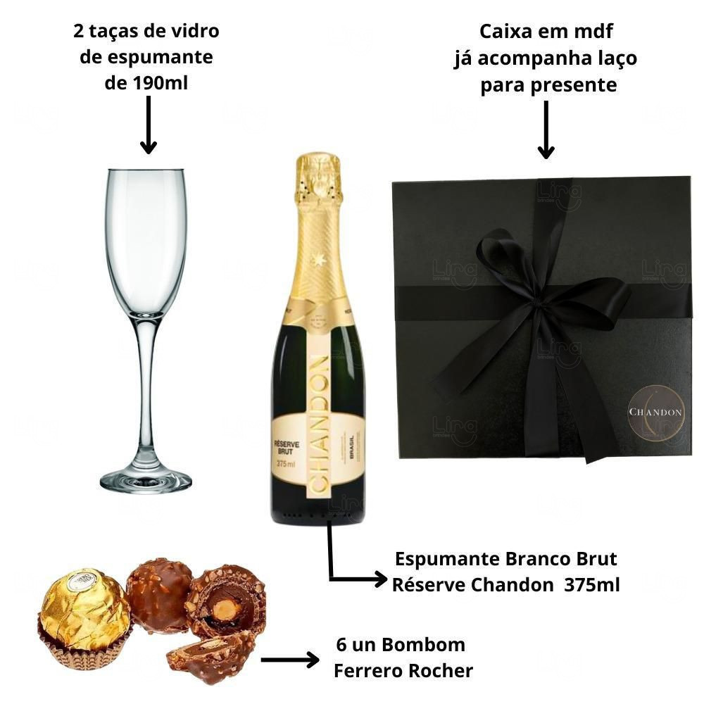 Kit Espumante com 2 Taças Personalizado 