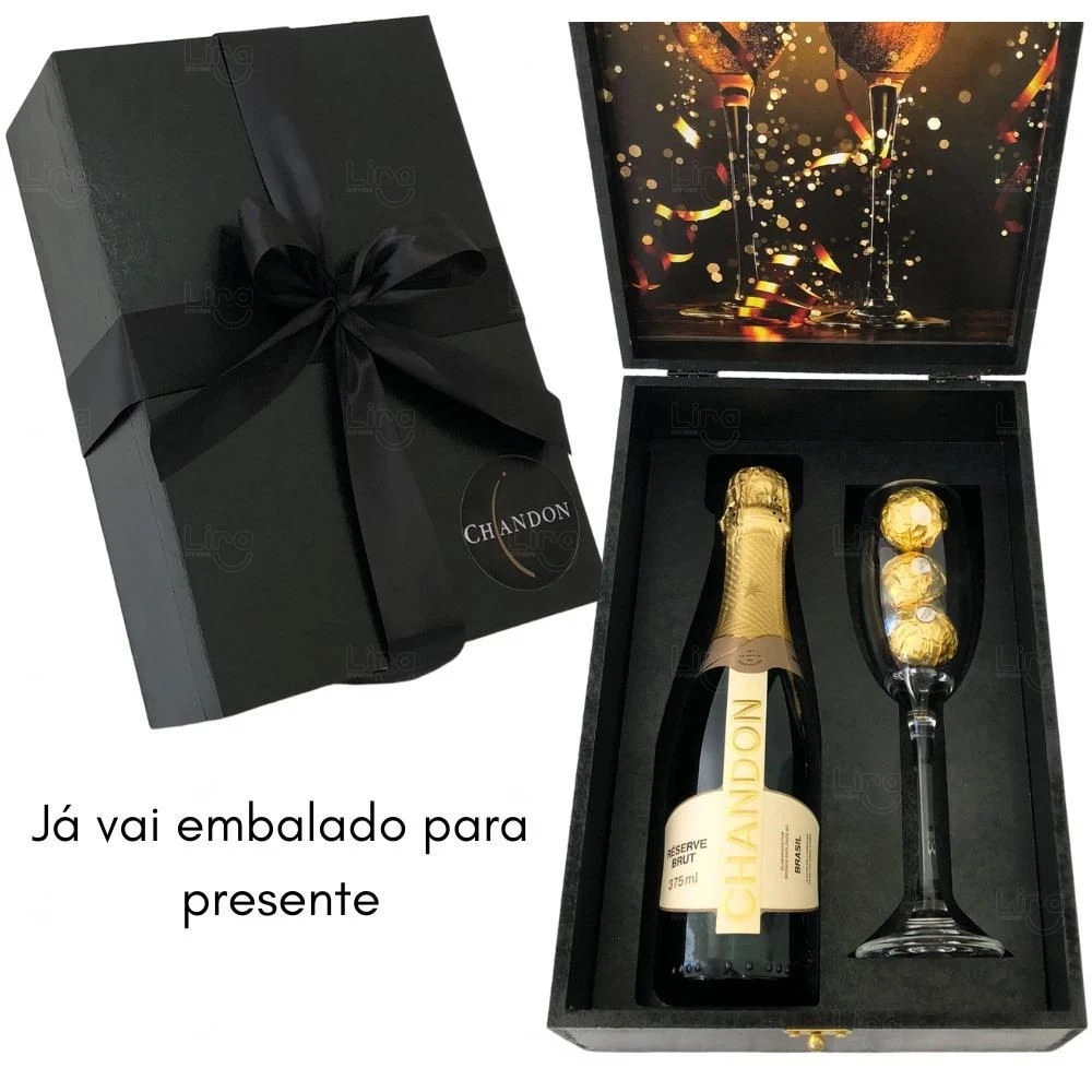 Kit Espumante com Taça Personalizado 