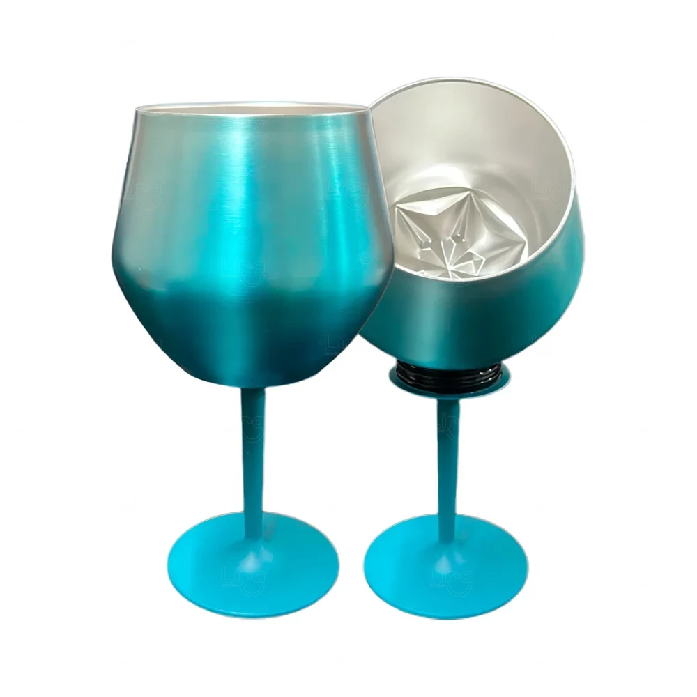 Taça Térmica Inox 2 em 1 Personalizada Turquesa