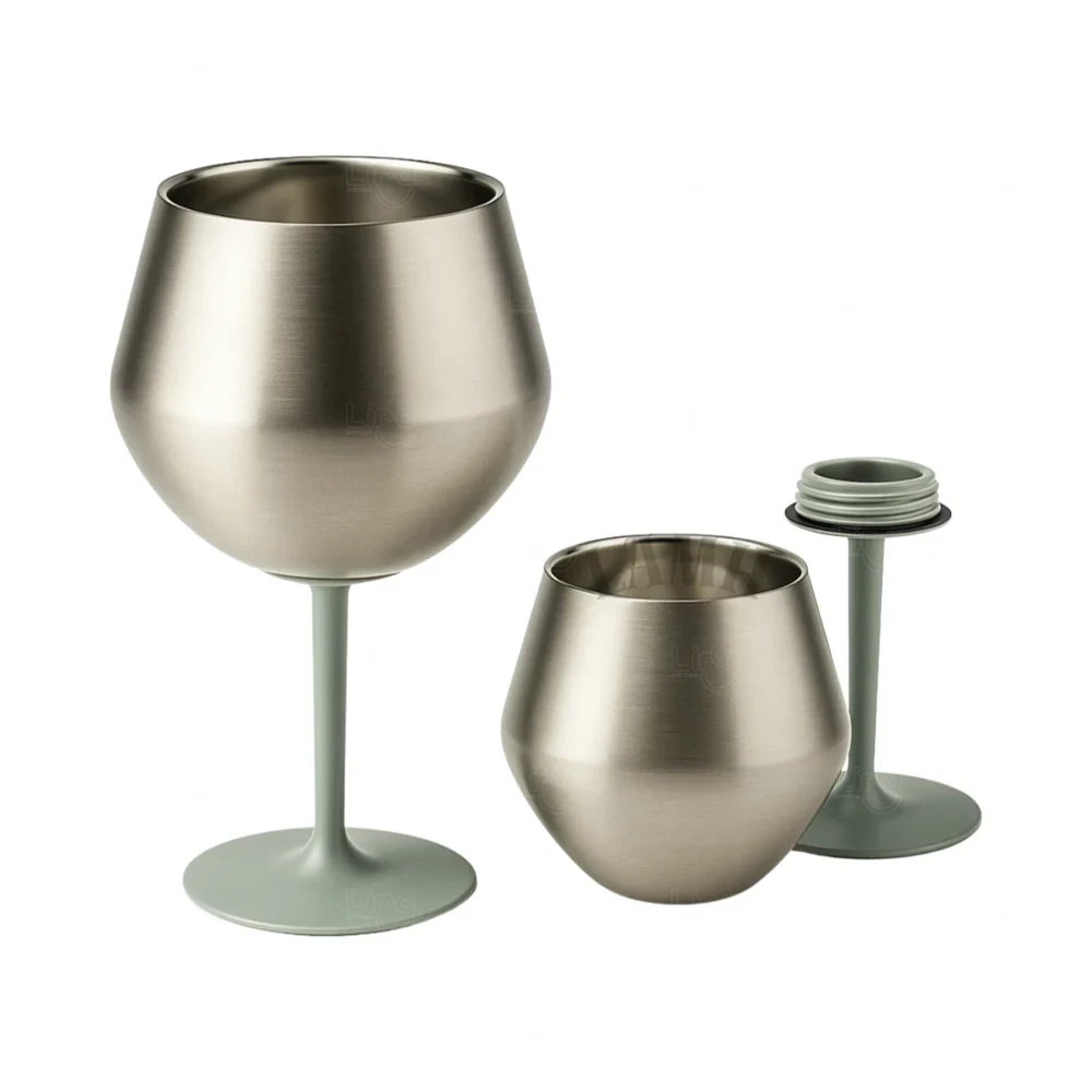 Taça Térmica Inox 2 em 1 Personalizada Prata