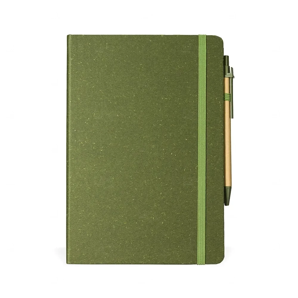 Moleskine Fibra de Arroz com Caneta Personalizada - 21x15,5 cm 