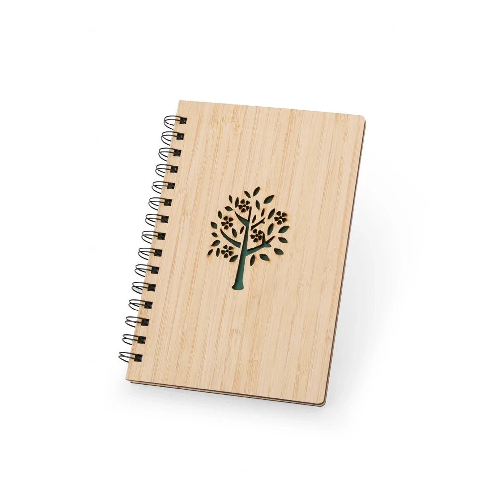 Caderno em Bambu Capa Vazada Personalizado - 21x14,6 cm 