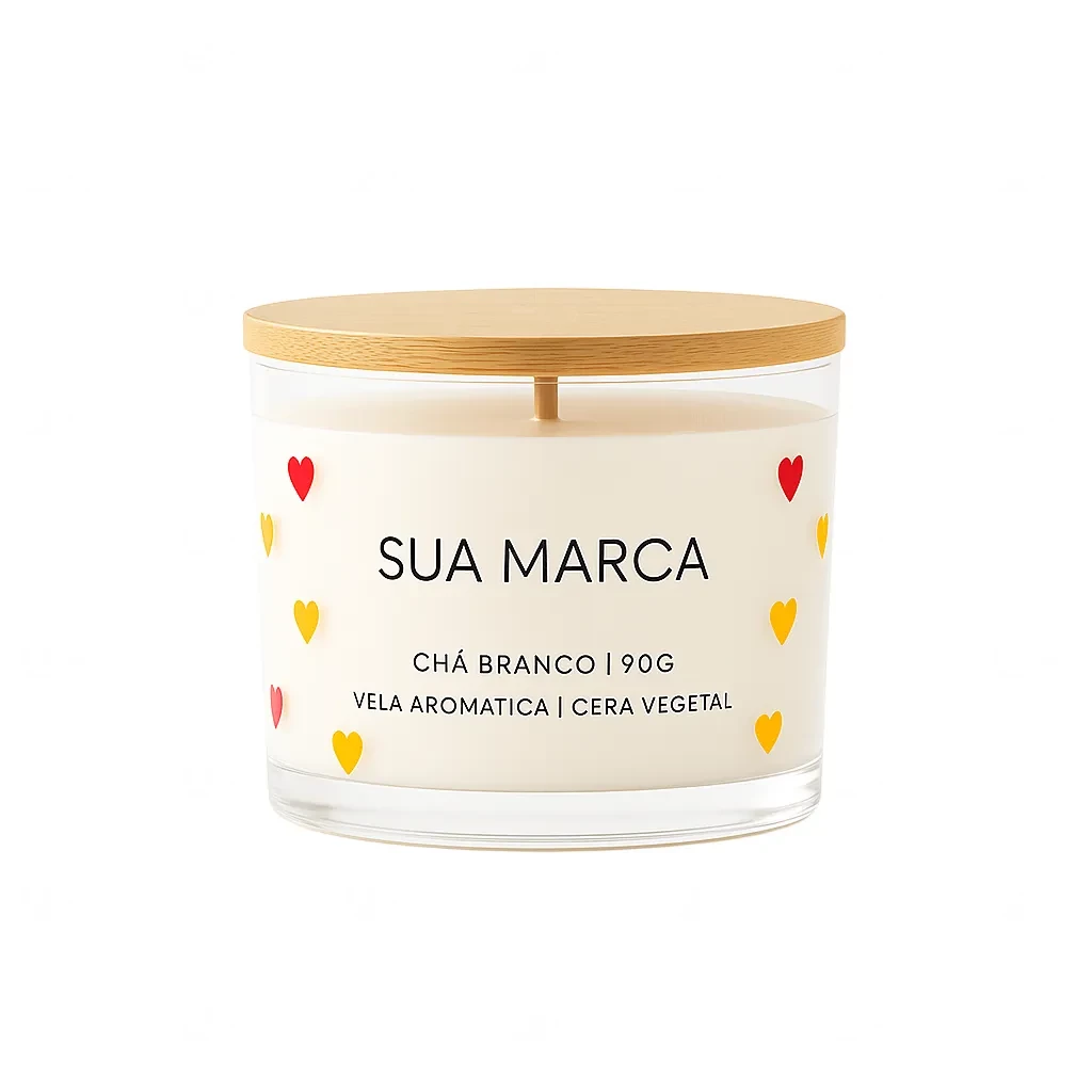 Vela Aromática 90g Personalizada Branco