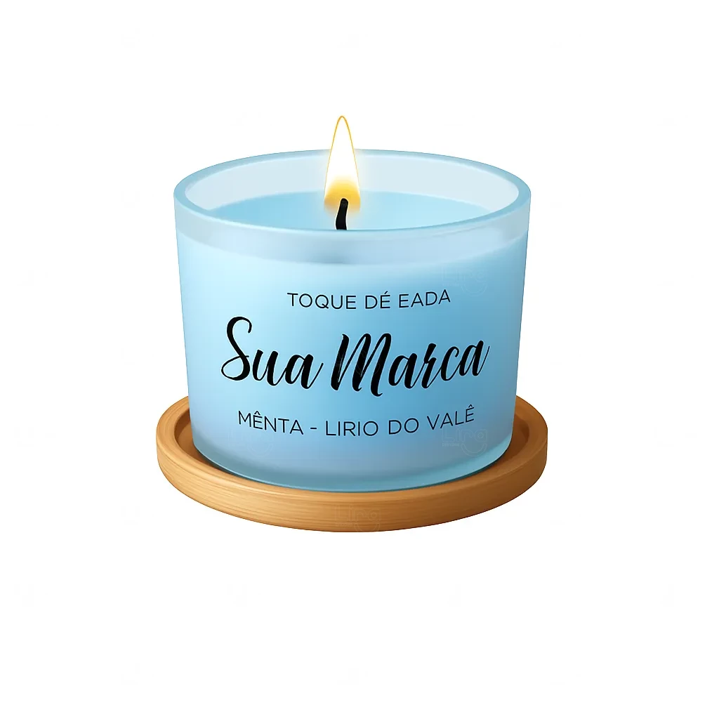 Vela Aromática 90g Personalizada Azul Claro