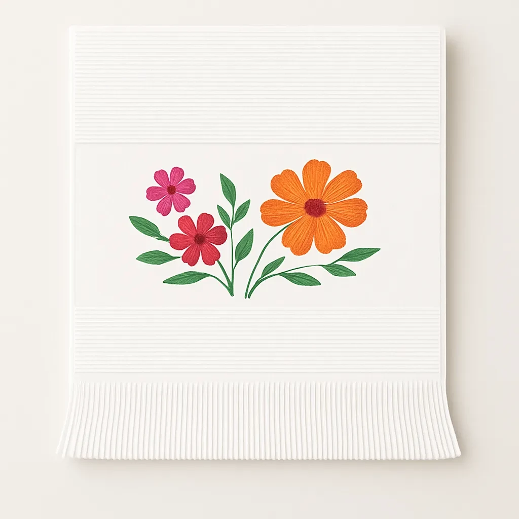 Toalha de Algodão com Franja e Barrado Sublimado - 36x24cm 