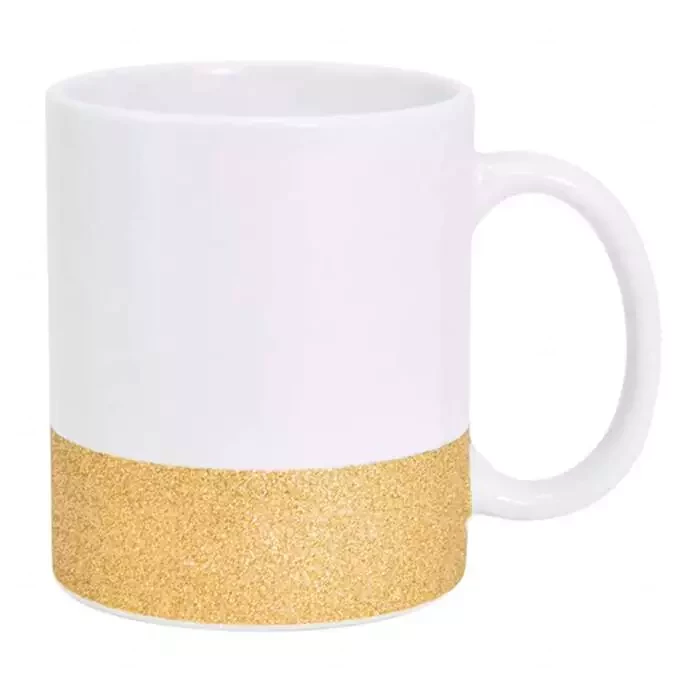 Caneca Cerâmica 325ml Base Glitter Personalizada 