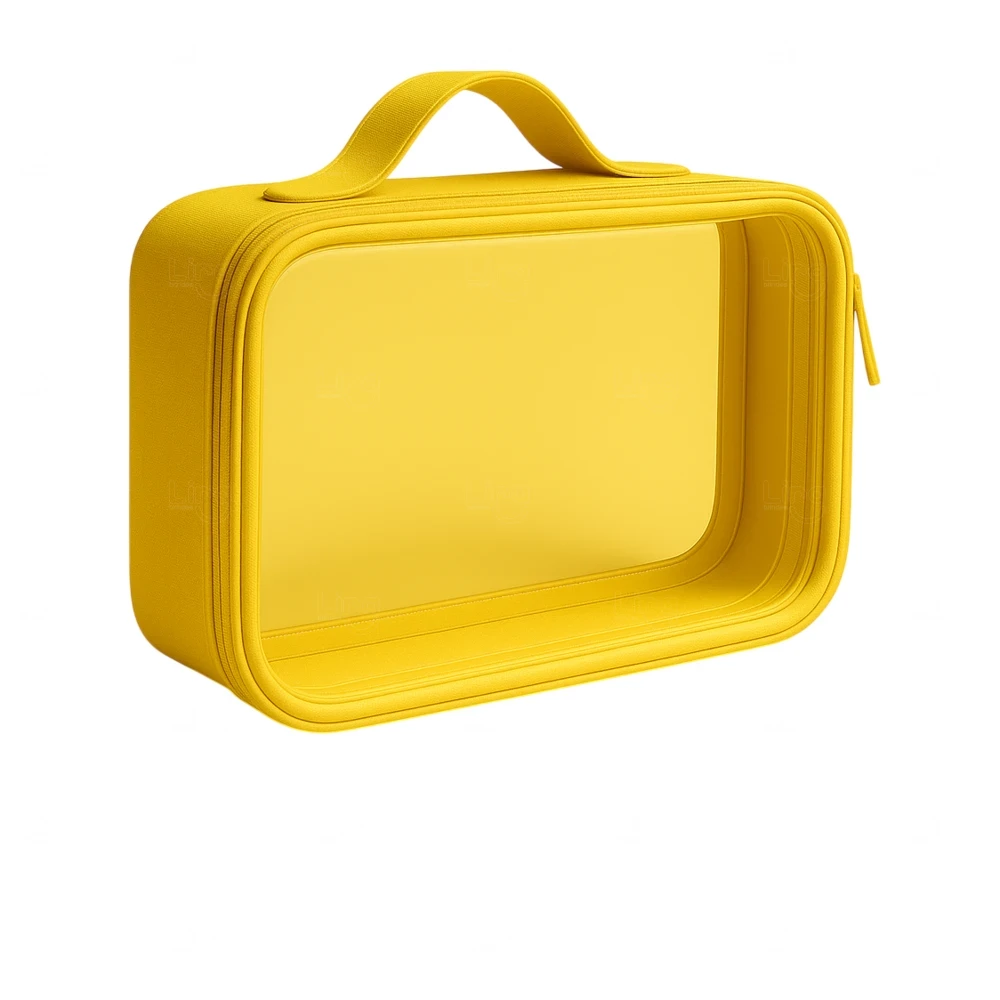 Bolsa Necessaire Cristal e Couro Sintético - 11,5 x 39,3 cm 