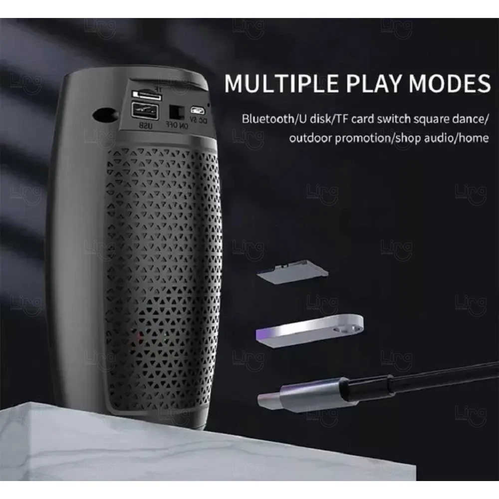 Caixa de Som Bluetooth LED RGB Personalizada 