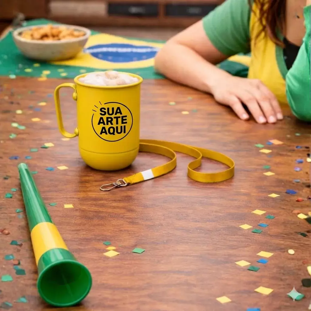 Caneca de Alumínio 500ml com Tirante Personalizada 