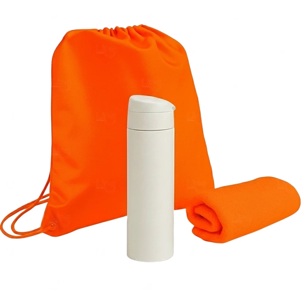 Kit Pé na Areia Personalizado - Garrafa, Mochila e Toalha 