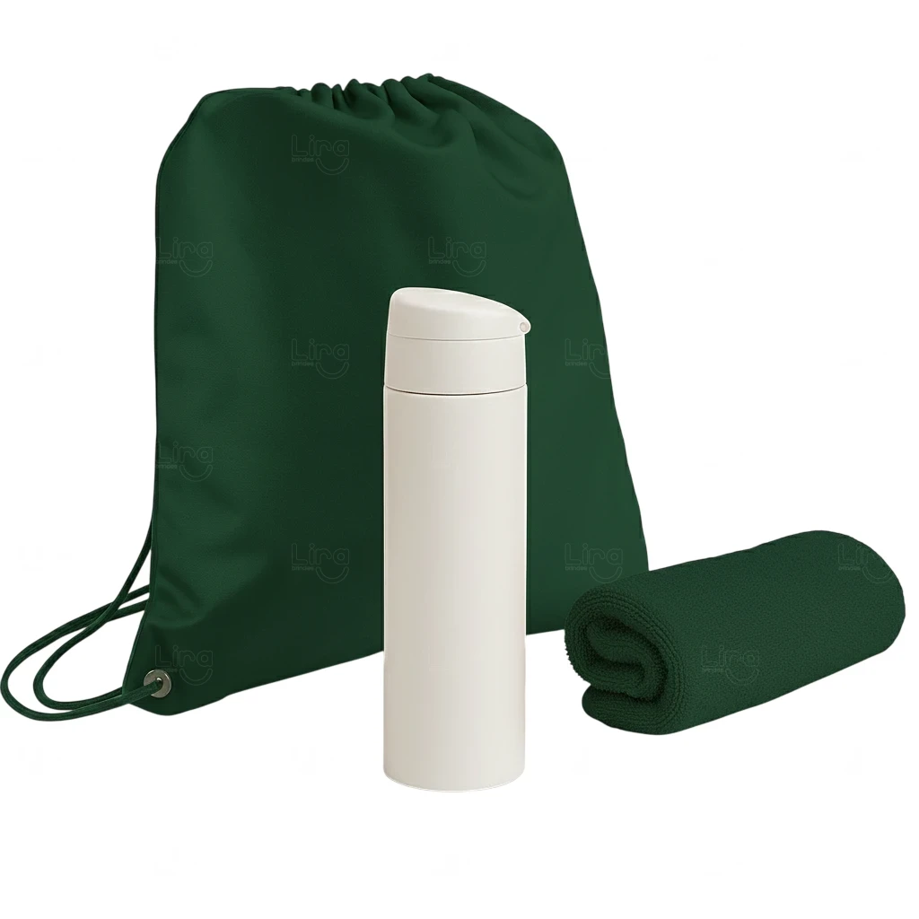 Kit Pé na Areia Personalizado - Garrafa, Mochila e Toalha 