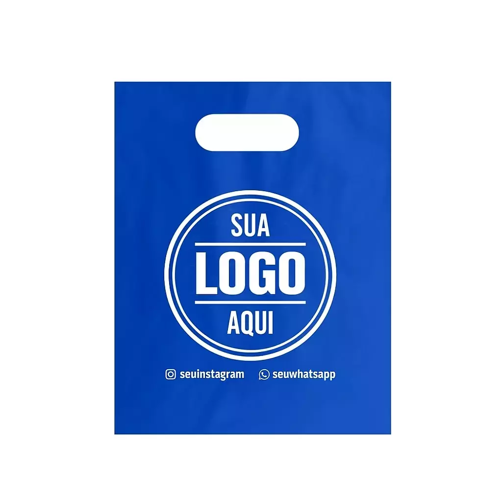 Sacola Plástica Alça Vazada Personalizada - 25x35 cm 