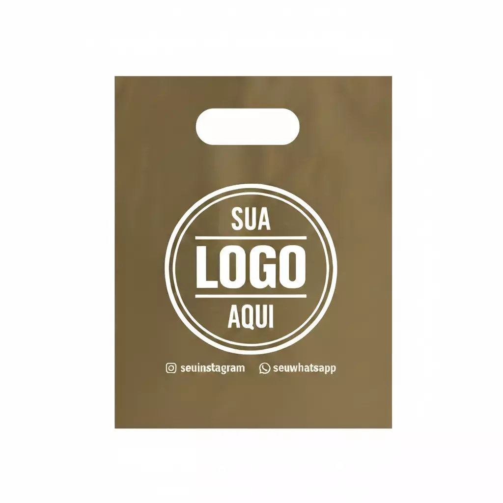 Sacola Plástica Alça Vazada Personalizada - 25x35 cm 