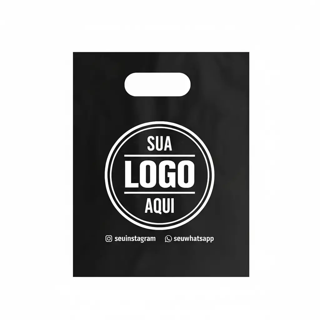 Sacola Plástica Alça Vazada Personalizada - 25x35 cm 