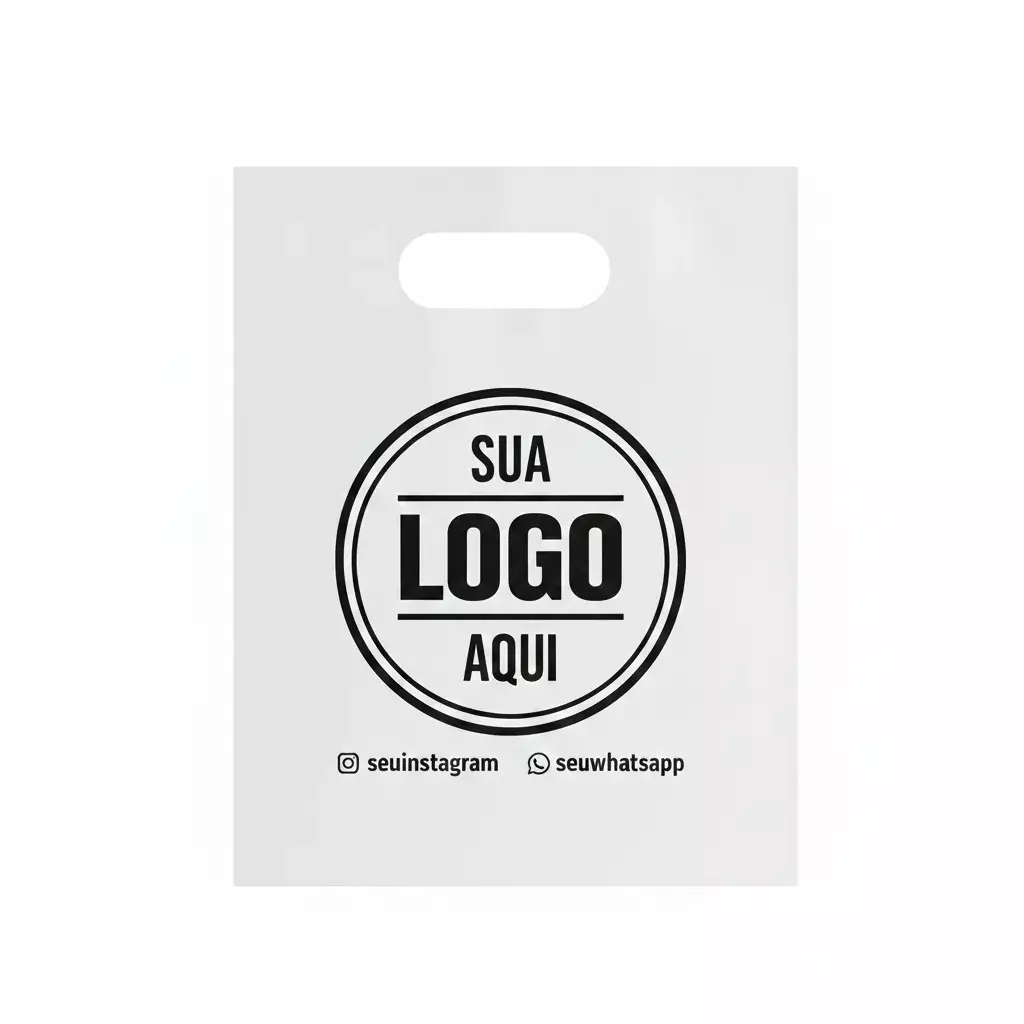 Sacola Plástica Alça Vazada Personalizada - 25x35 cm 