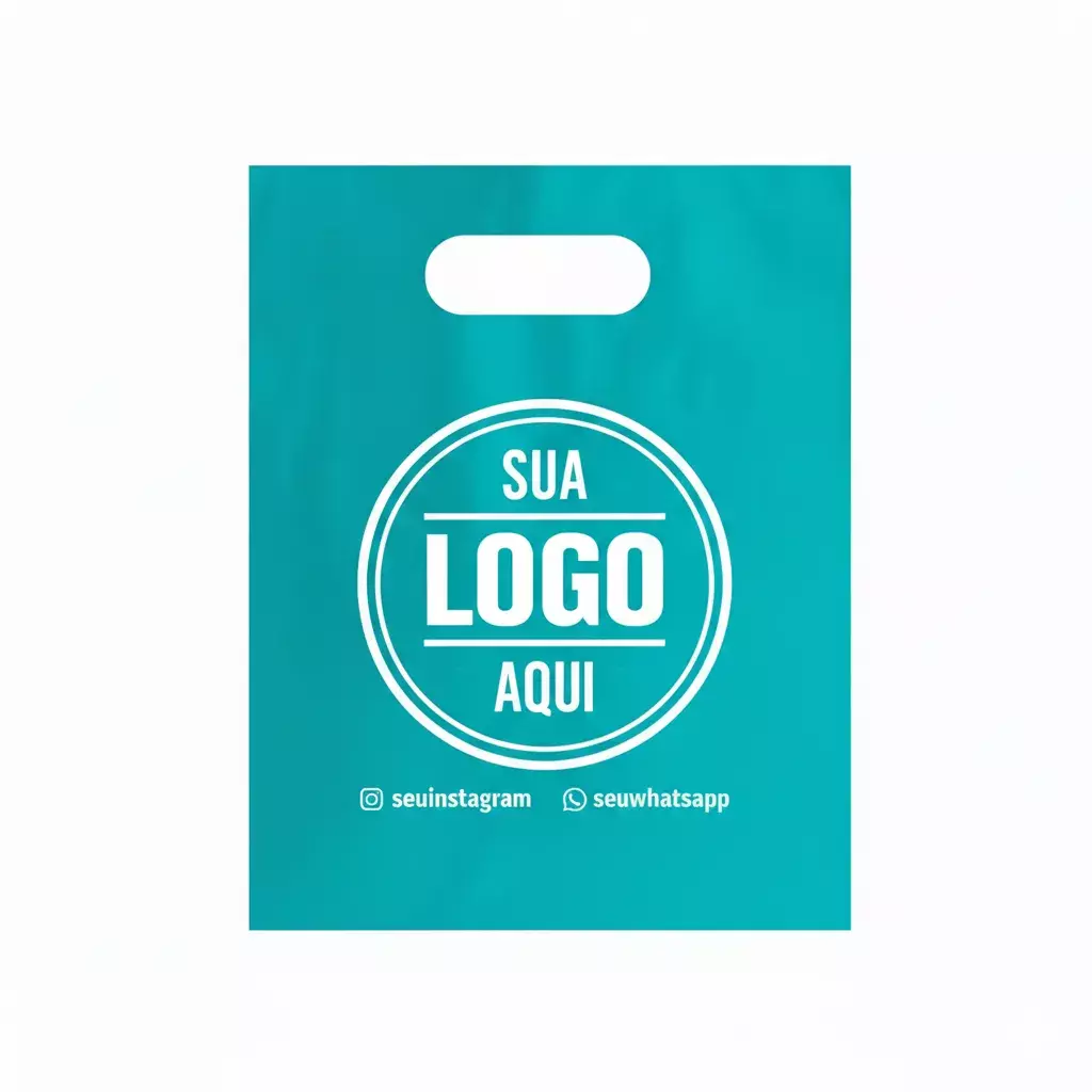 Sacola Plástica Alça Vazada Personalizada - 25x35 cm 