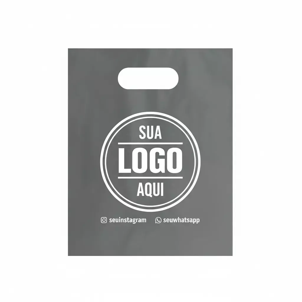 Sacola Plástica Alça Vazada Personalizada - 25x35 cm 