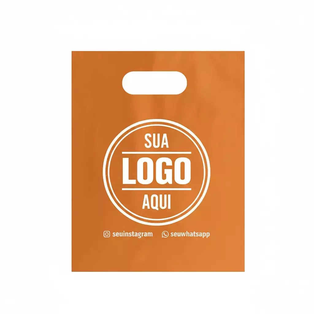 Sacola Plástica Alça Vazada Personalizada - 25x35 cm 