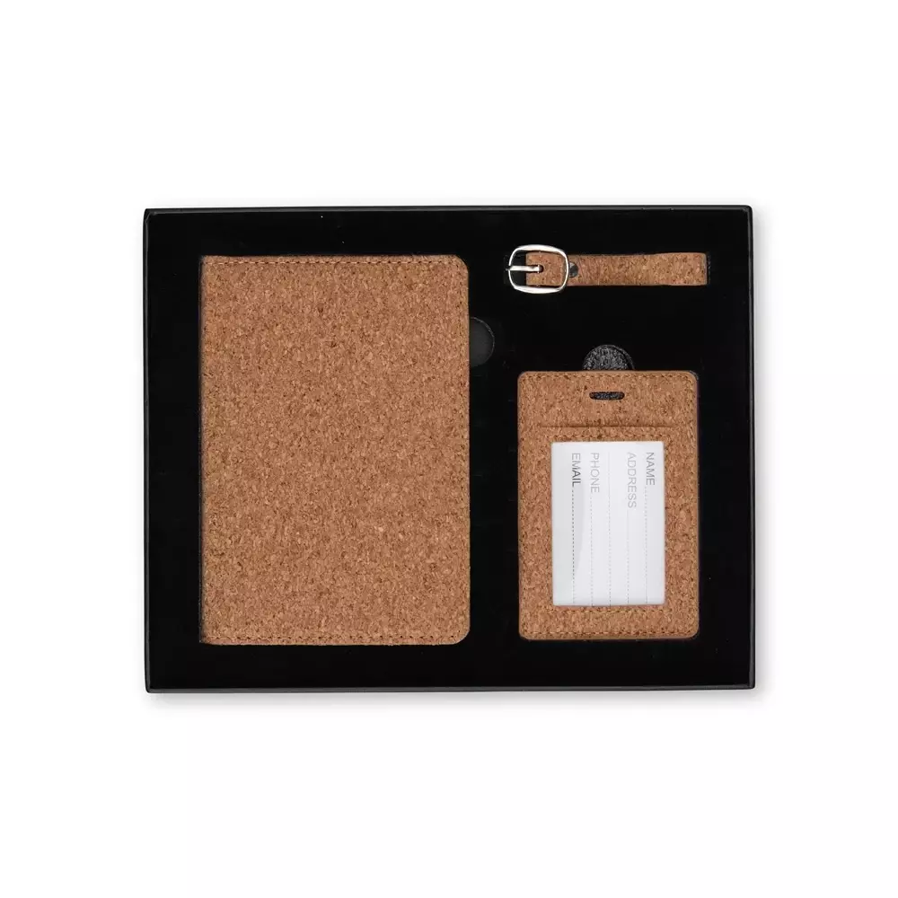 Kit Viagem 3 Peças em Cortiça Personalizado 
