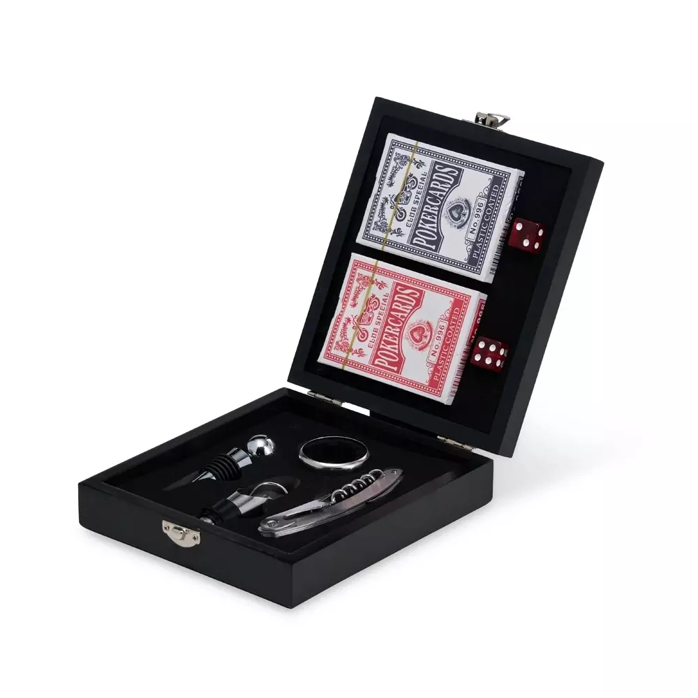 Kit Vinho com Jogo de Baralho Personalizado 