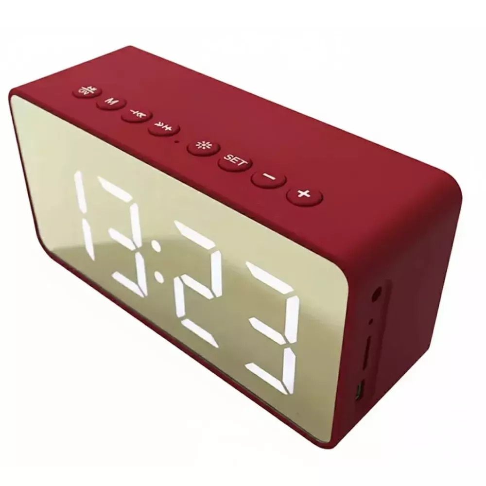 Rádio Relógio Despertador Espelhado Bluetooth 
