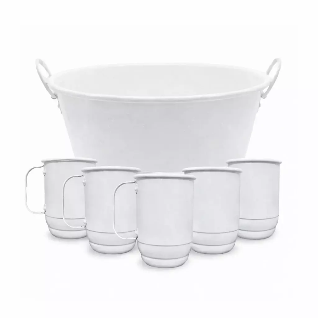 Kit Balde de Gelo com 5 Canecas Personalizado para Eventos 
