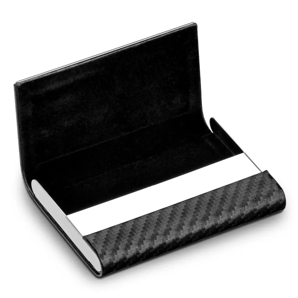Porta cartões em Metal e Couro Sintético Personalizado 