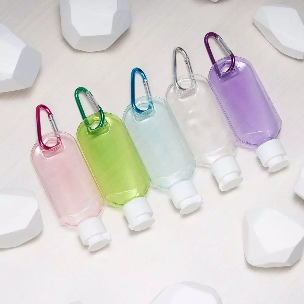 Frasco Plástico 55ml com Mosquetão Personalizado 