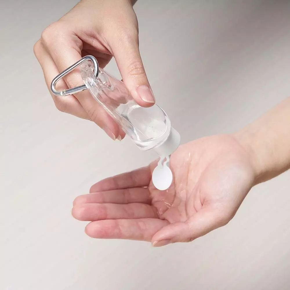 Frasco Plástico 55ml com Mosquetão Personalizado 
