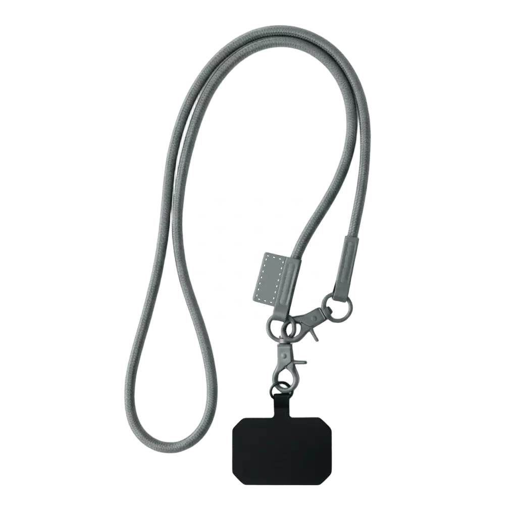 Cordão para Celular e Crachá Personalizado Cinza
