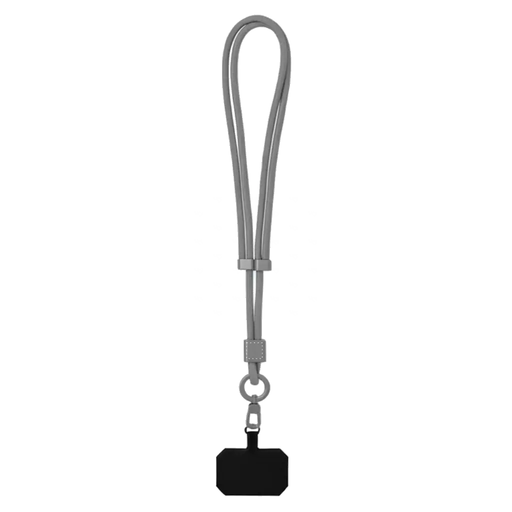 Cordão de Poliéster Ajustável Cinza