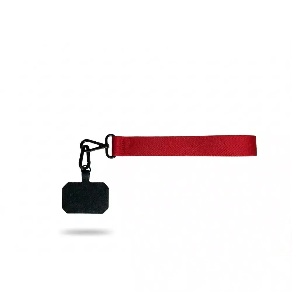 Cinta de Poliéster com Mosquetão para Celular Vermelho