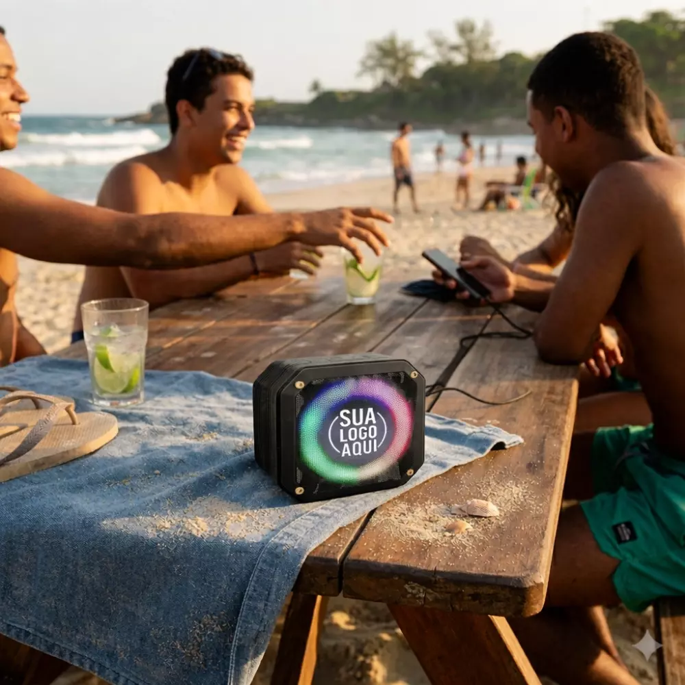 Caixa de Som Bluetooth RGB Personalizada 