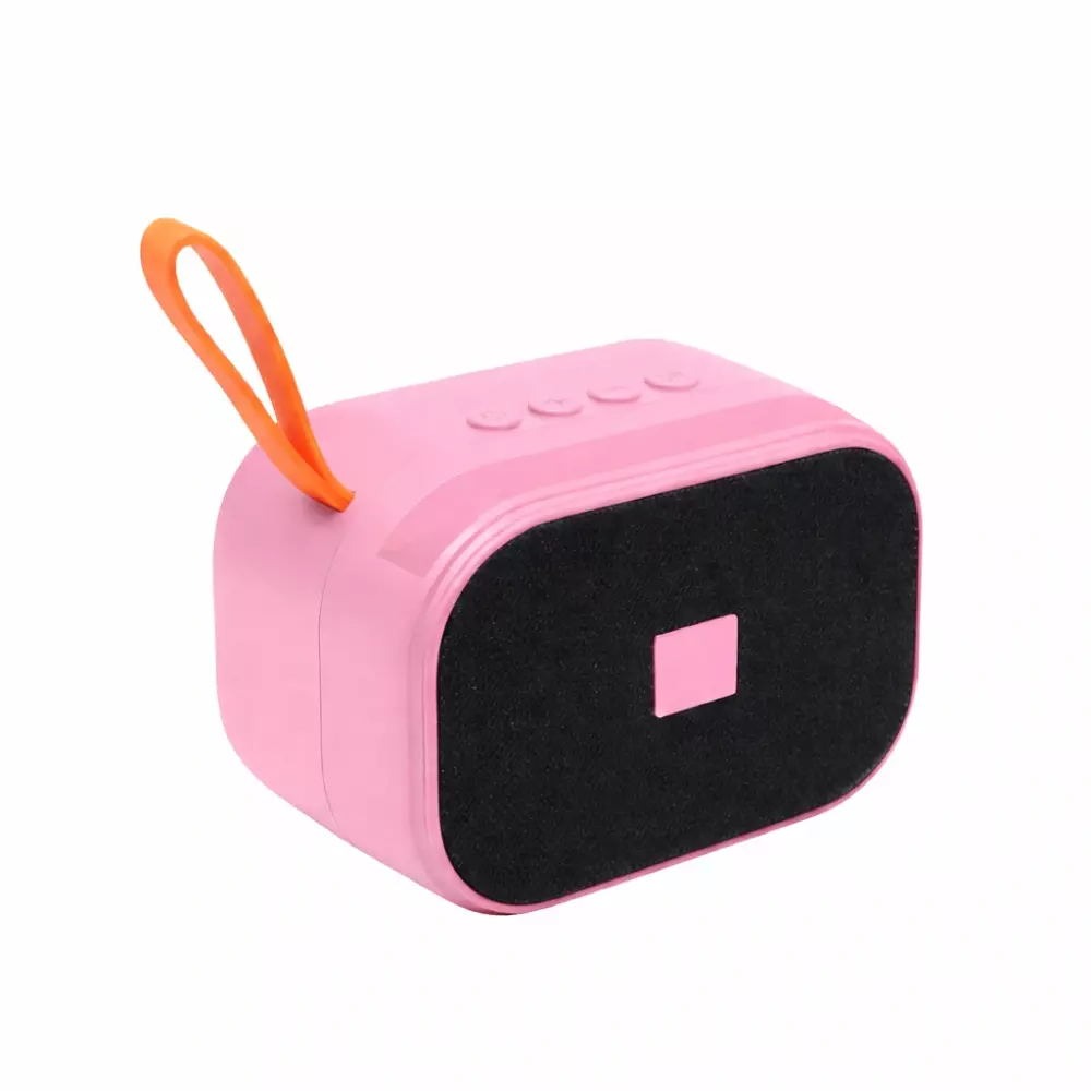 Caixa de Som Personalizada com Suporte Rosa Claro