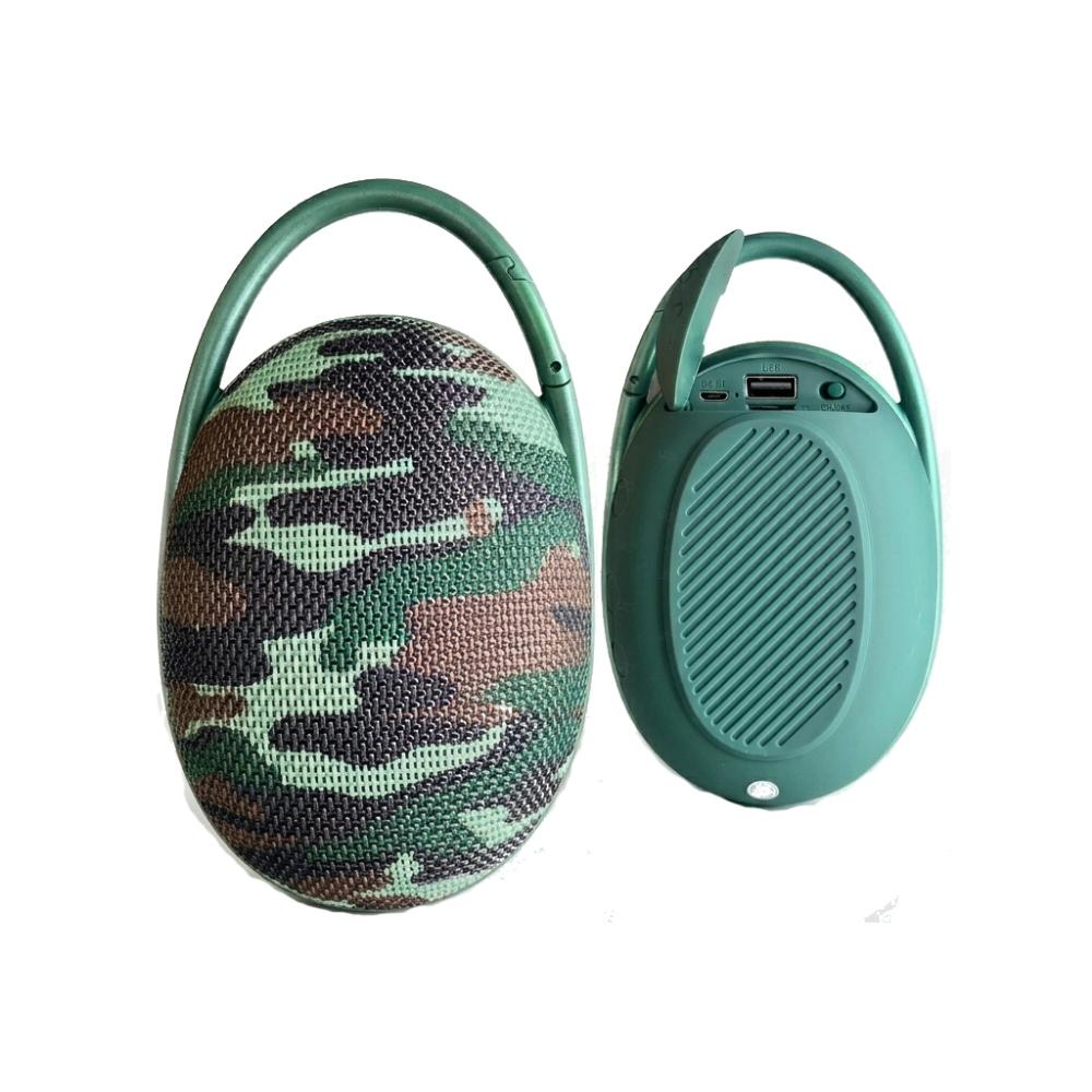 Caixa de Som Portátil com Mosquetão Verde Bottle