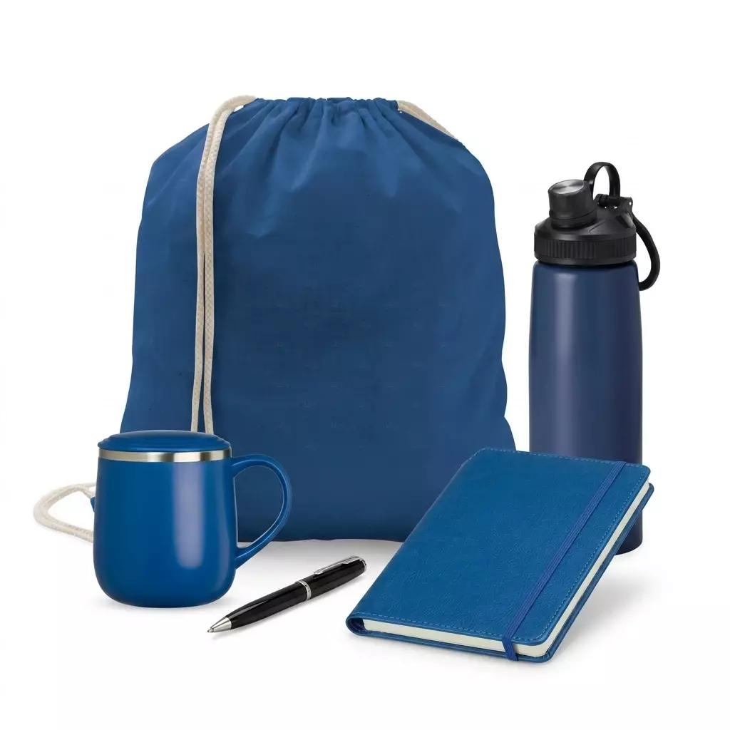 Kit Corporativo Personalizado - 5 Peças Azul