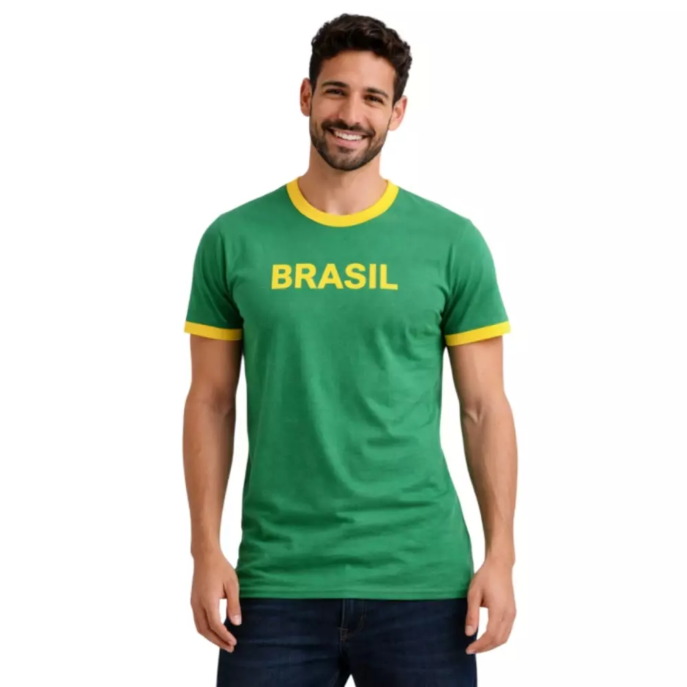 Camiseta Masculina Brasil Copa 2026 Personalizada 