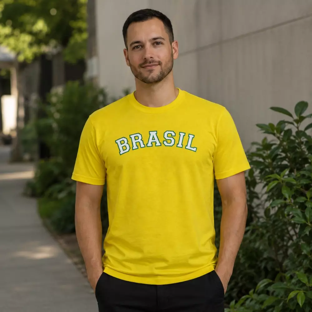 Camiseta Masculina Brasil 2026 Personalizada 