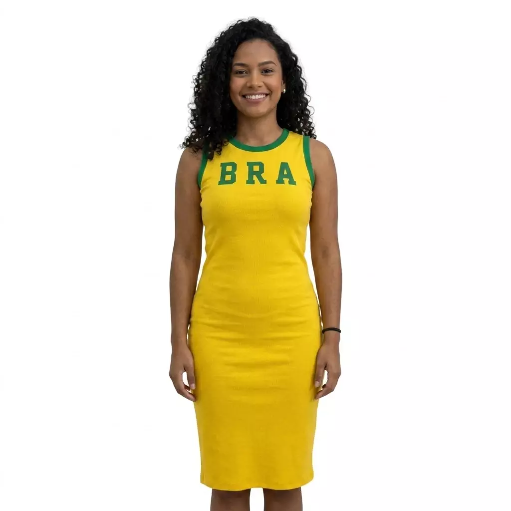 Vestido Regata Brasil Copa 2026 Personalizado 