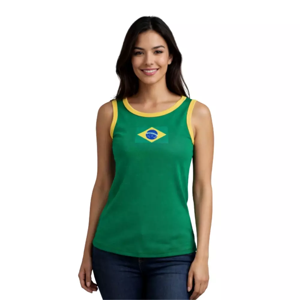 Regata Ribana Feminina Brasil Personalizada 