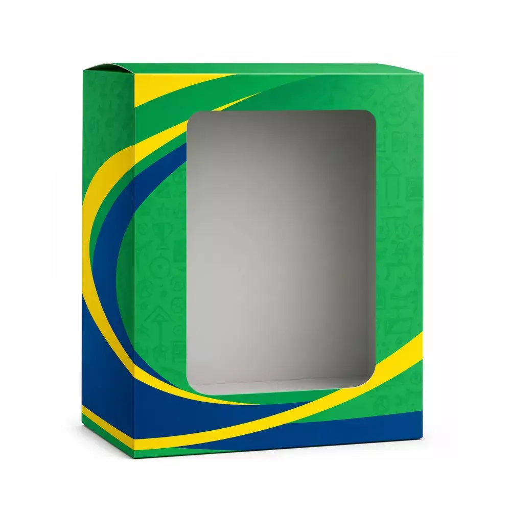 Caixa com Visor para Caneca em Papel Duplex Personalizada 