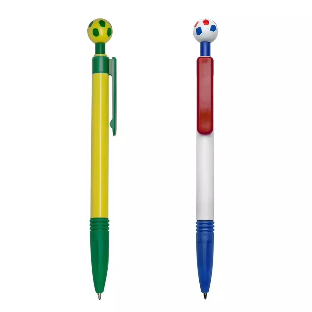 Caneta Plástica Copa Futebol Personalizada 