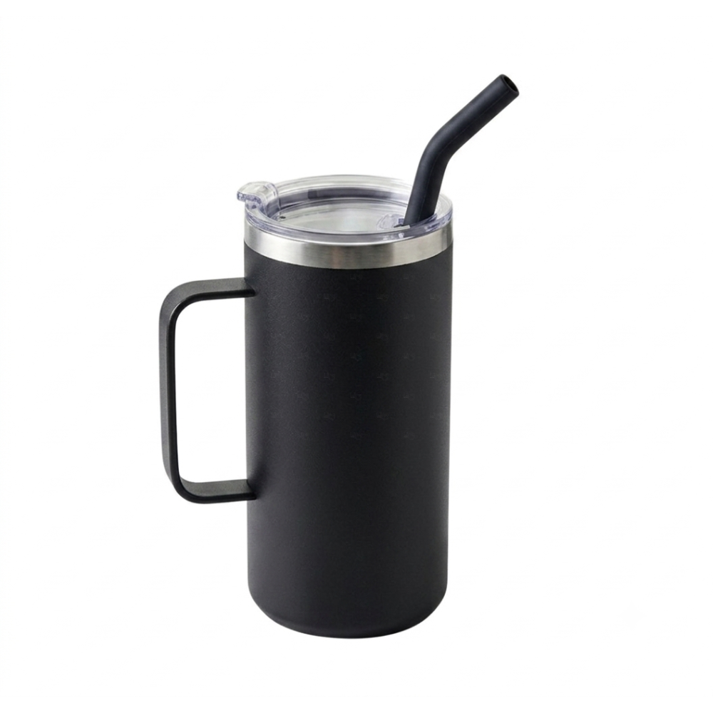 Caneca Térmica 600ml com Canudo Personalizada 