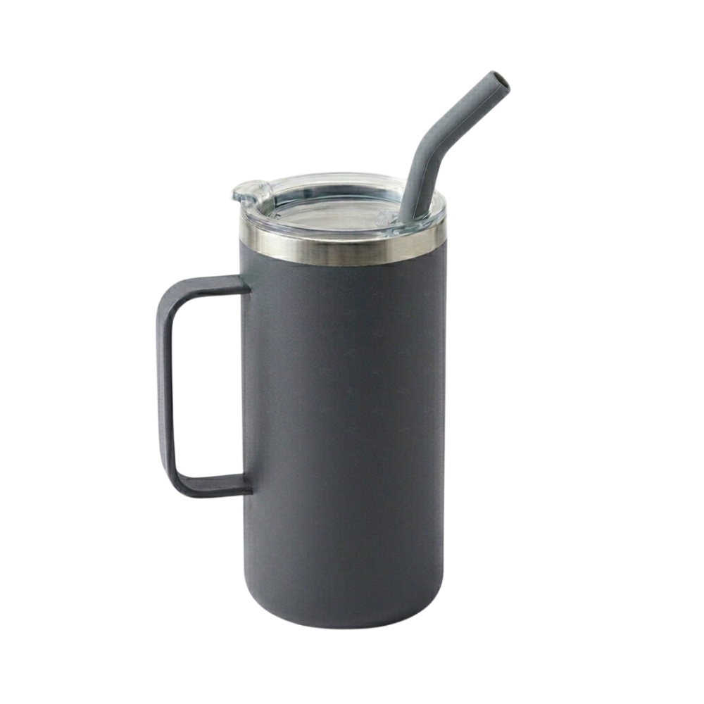 Caneca Térmica 600ml com Canudo Personalizada 
