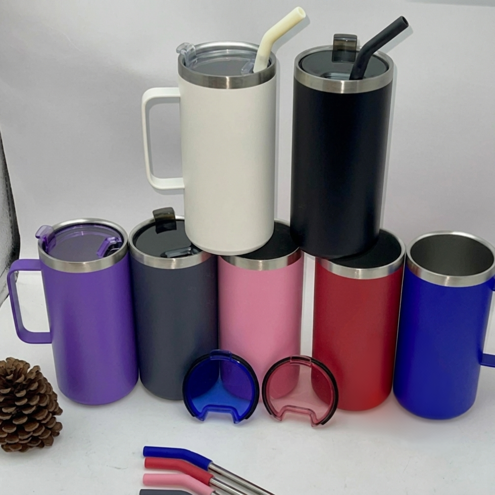 Caneca Térmica 600ml com Canudo Personalizada 