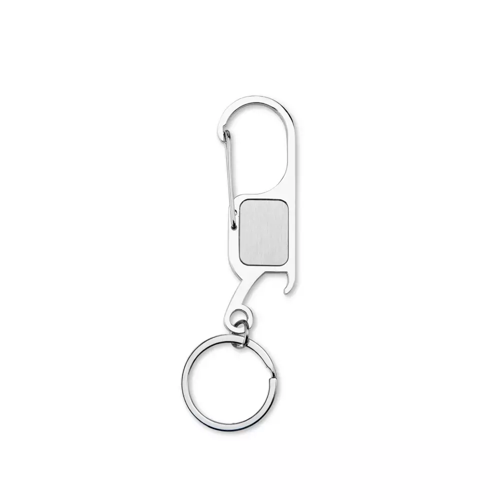 Chaveiro de Metal com Mosquetão e Abridor Personalizado 