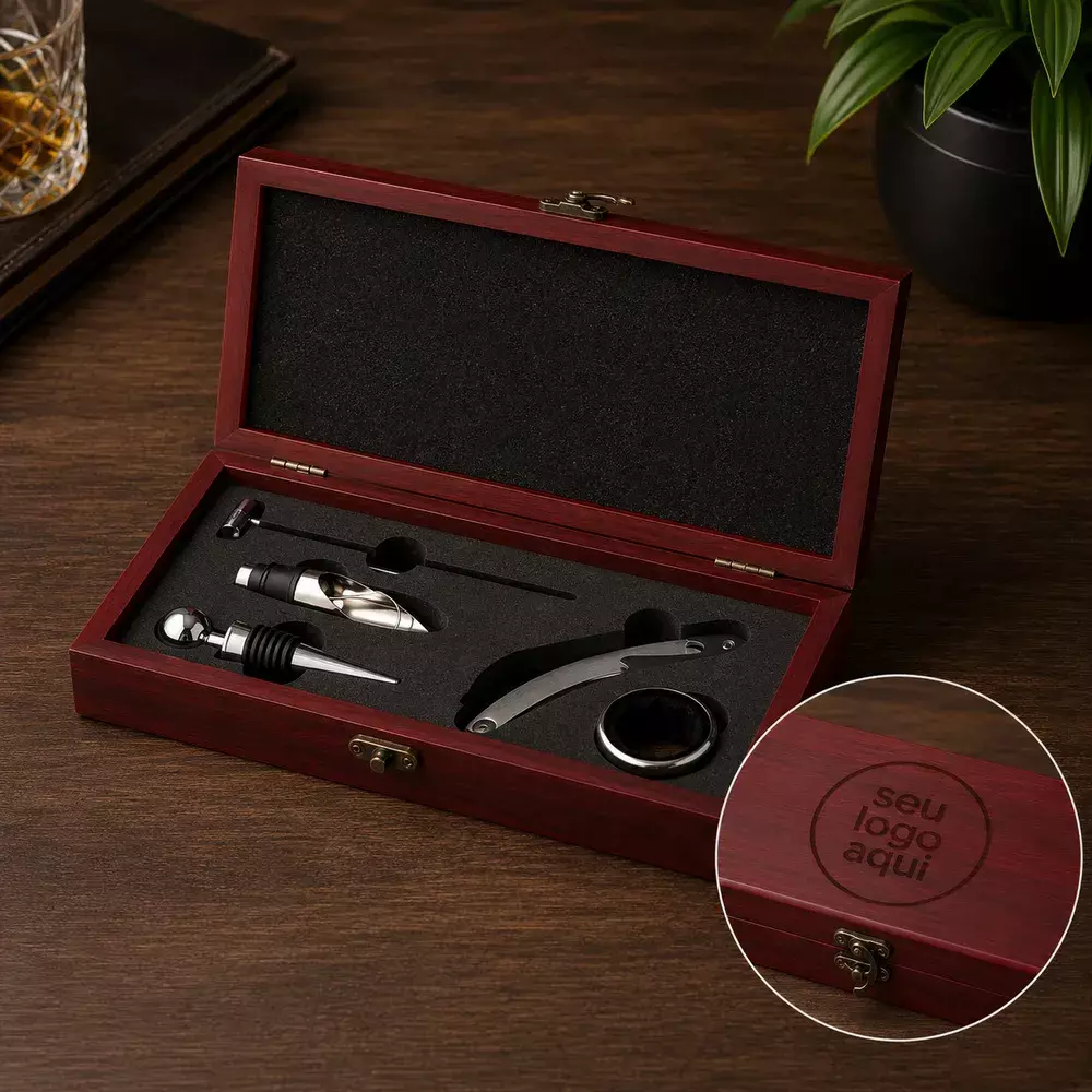 Kit Vinho 4 Peças com Estojo Personalizado 