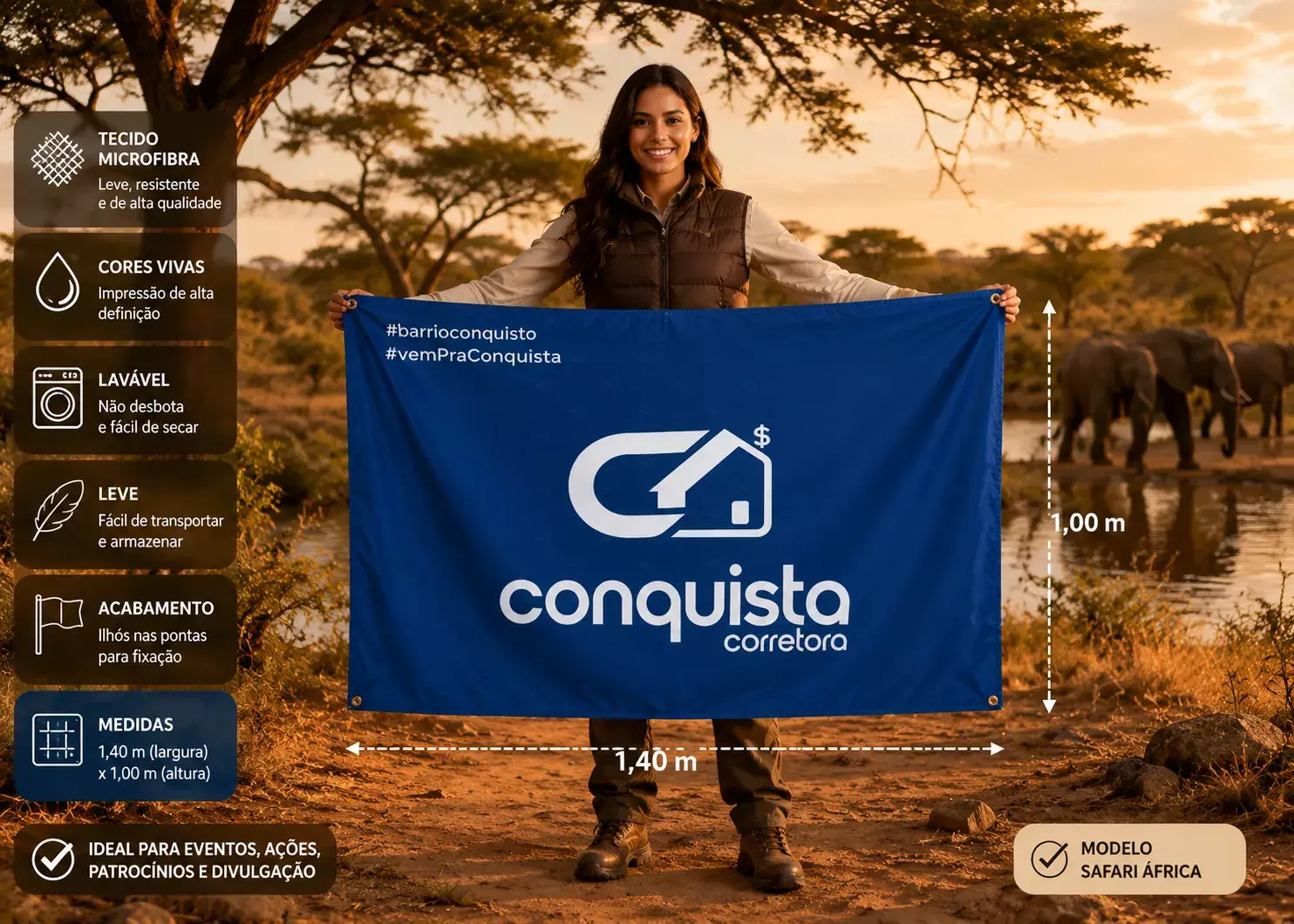 Bandeira Personalizada 1,40 x 1,00 m 