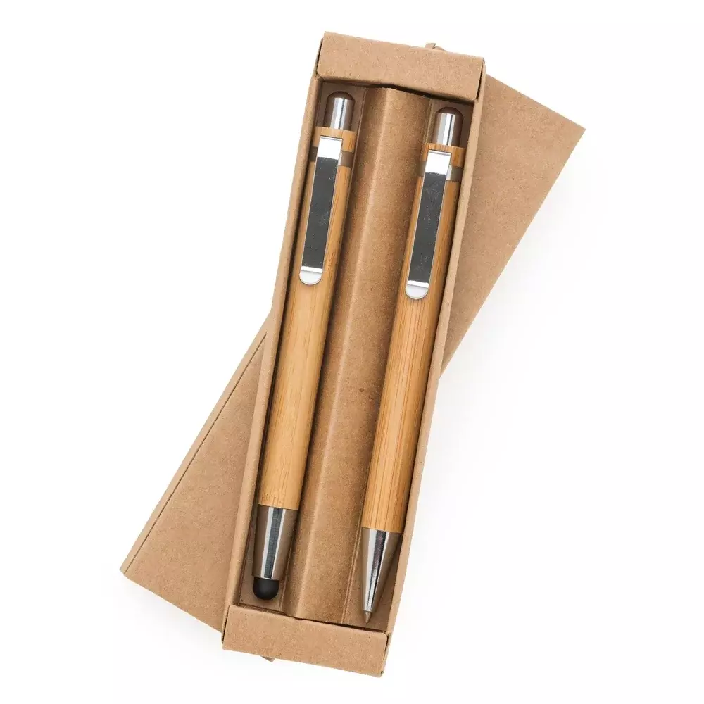 Kit Ecológico Caneta e Lapiseira em Bambu Personalizado 