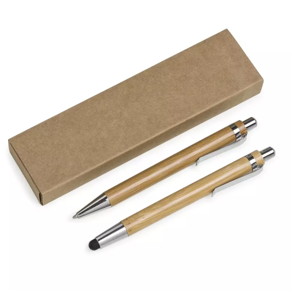 Kit Ecológico Caneta e Lapiseira em Bambu Personalizado 